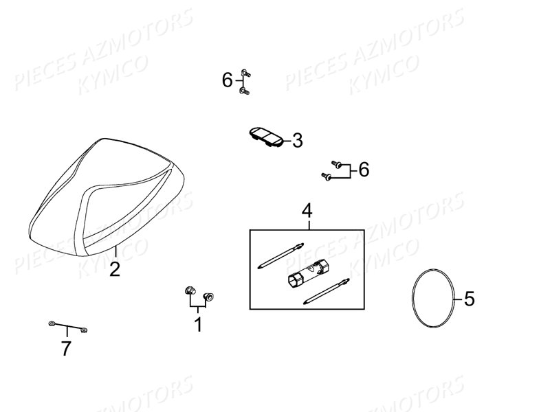 Selle KYMCO Pièces AGILITY CARRY 125 4T EURO III (KN25BE)