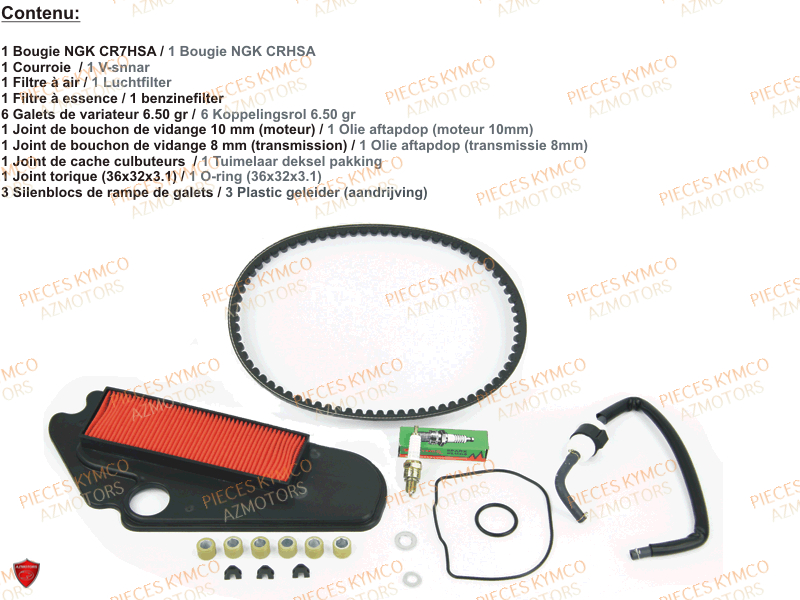 Set Entretien KYMCO Pièces AGILITY 50 CARRY E2 (KG10DK)