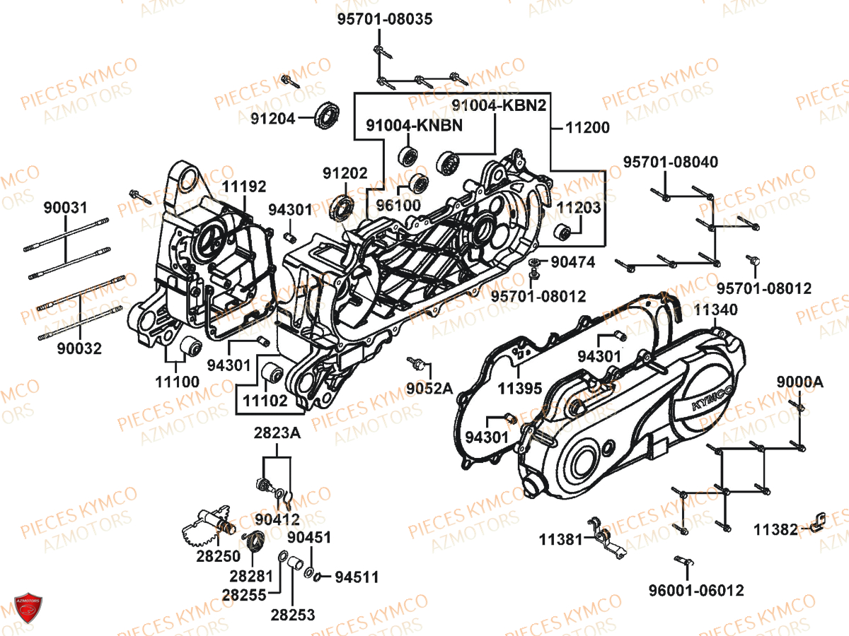 CARTERS MOTEUR pour AGILITY CARRY 50 4T E2