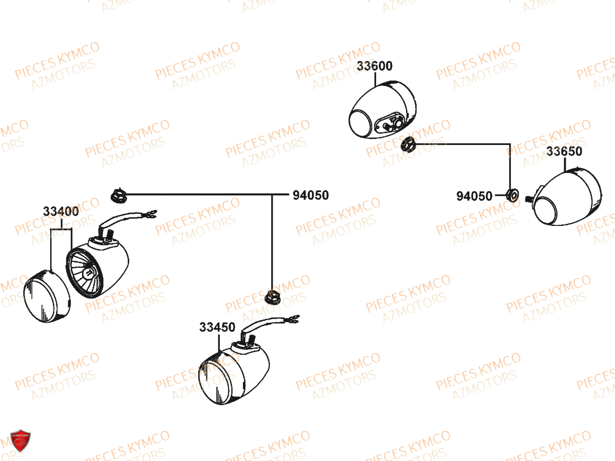 Clignotants KYMCO Pièces AGILITY 50 CARRY E2 (KG10DK)