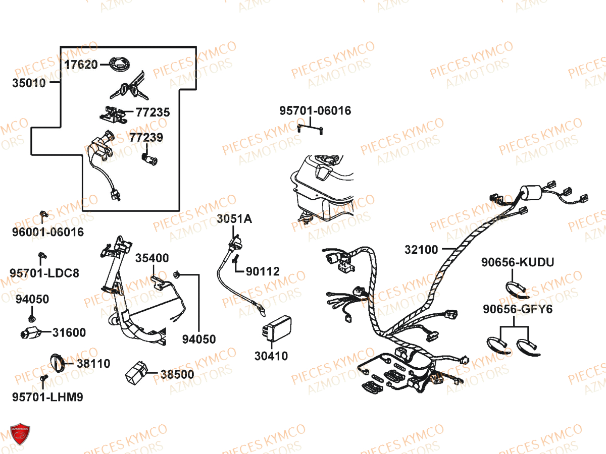 EQUIPEMENT_ELECTRIQUE KYMCO Pièces Scooter AGILITY 50 CARRY E2 (KG10DK)