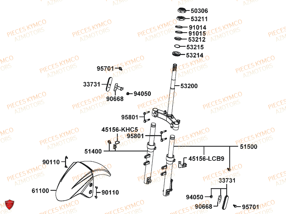 FOURCHE KYMCO AGILITY CARRY 50 4T E2