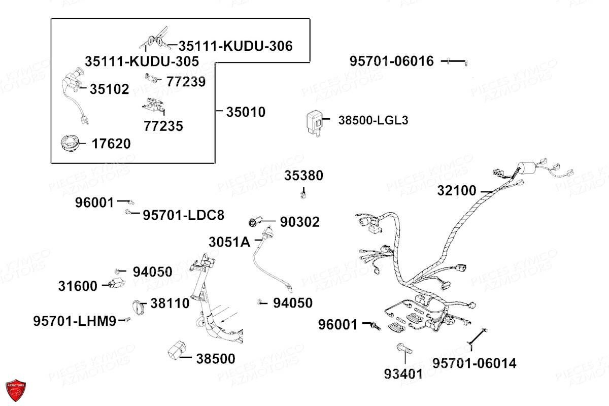 Equipement Electrique KYMCO Pièces AGILITY 50I CARRY E5 (KN10DG)