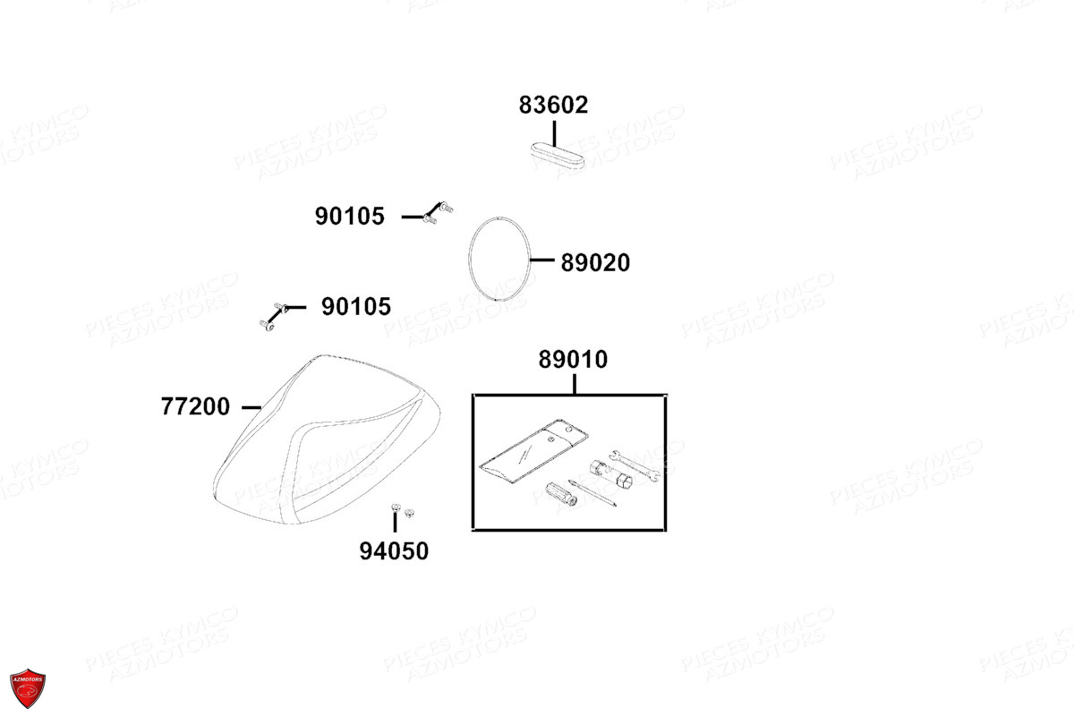 Selle KYMCO Pièces AGILITY 50I CARRY E5 (KN10DG)