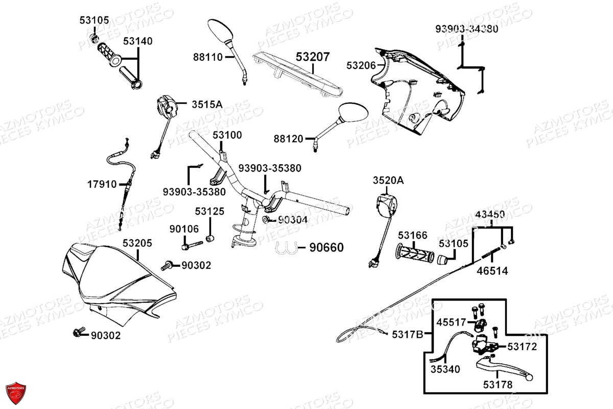 GUIDON RETROVISEURS pour AGILITY CARRY EV