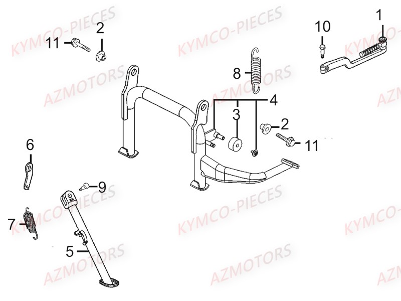 Bequille Kick De Demarrage AZMOTORS 