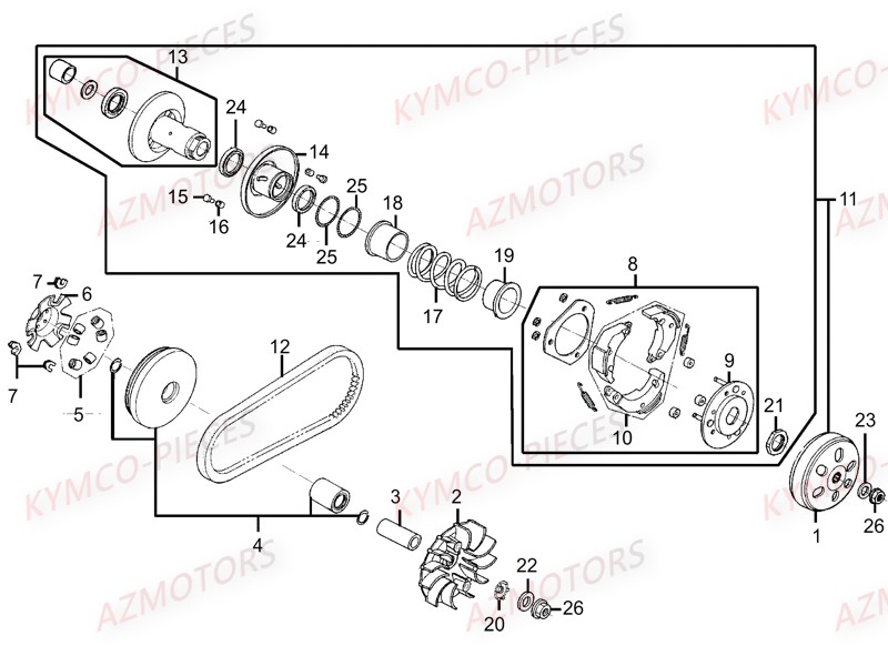 Embrayage Variateur AZMOTORS 