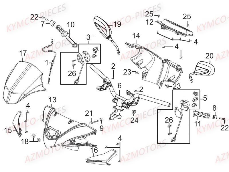 Guidon Retroviseurs AZMOTORS 