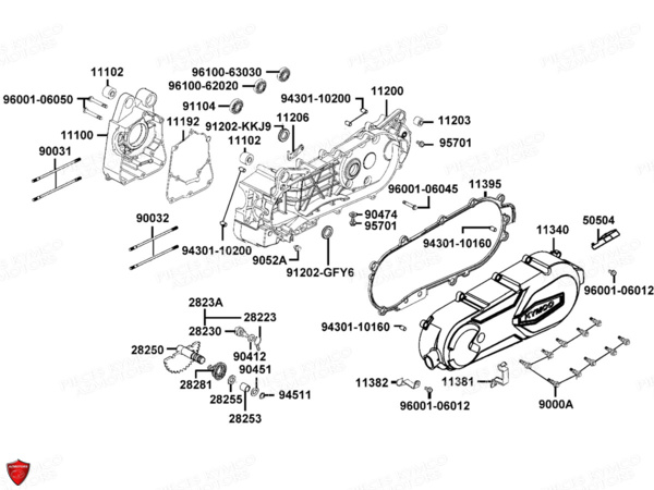 CARTER MOTEUR pour AGILITY CITY 125 4T E3