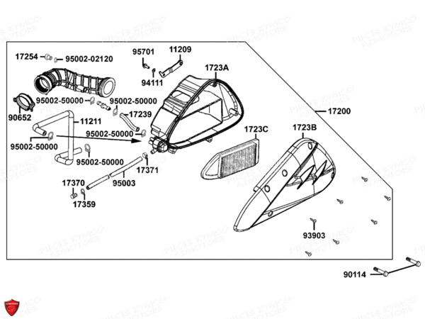 FILTRE_A_AIR-BOITE_A_AIR KYMCO Pièces AGILITY CITY 125 4T EURO3 (KL25BA)