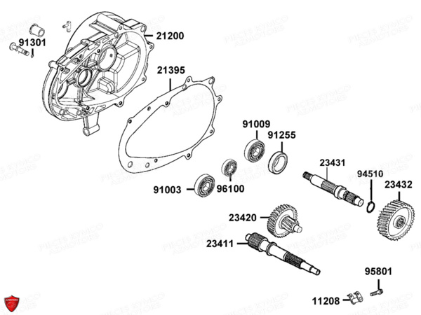 Transmission KYMCO Pièces AGILITY CITY 125 4T EURO3 (KL25BA)