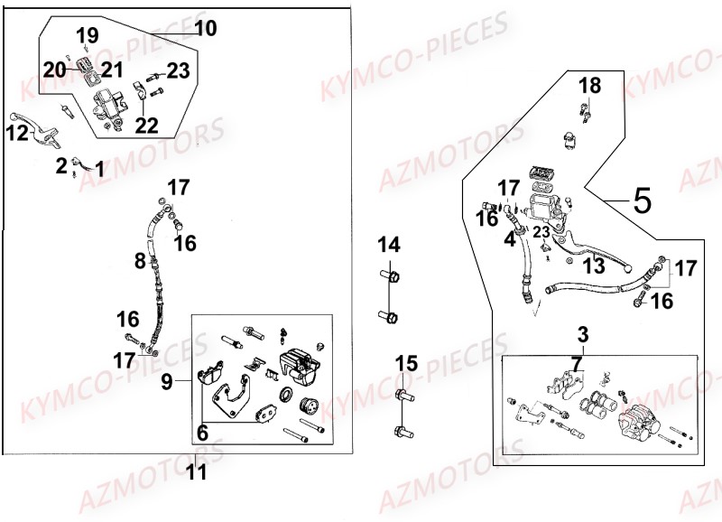 FREINS AZMOTORS AGILITY CITY 125 III