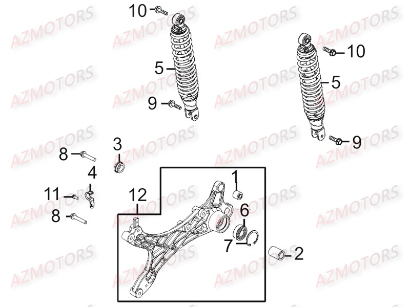 Amortisseur Arriere AZMOTORS 