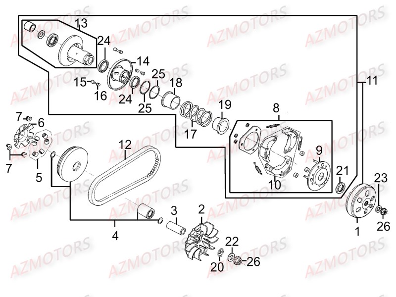 Variateur Embrayage AZMOTORS 