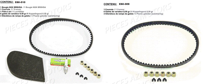 1 Set Entretien KYMCO Pieces AGILITY 50 NAKED RENOUVO 2T EURO2 (KE10BF/KE10BJ)