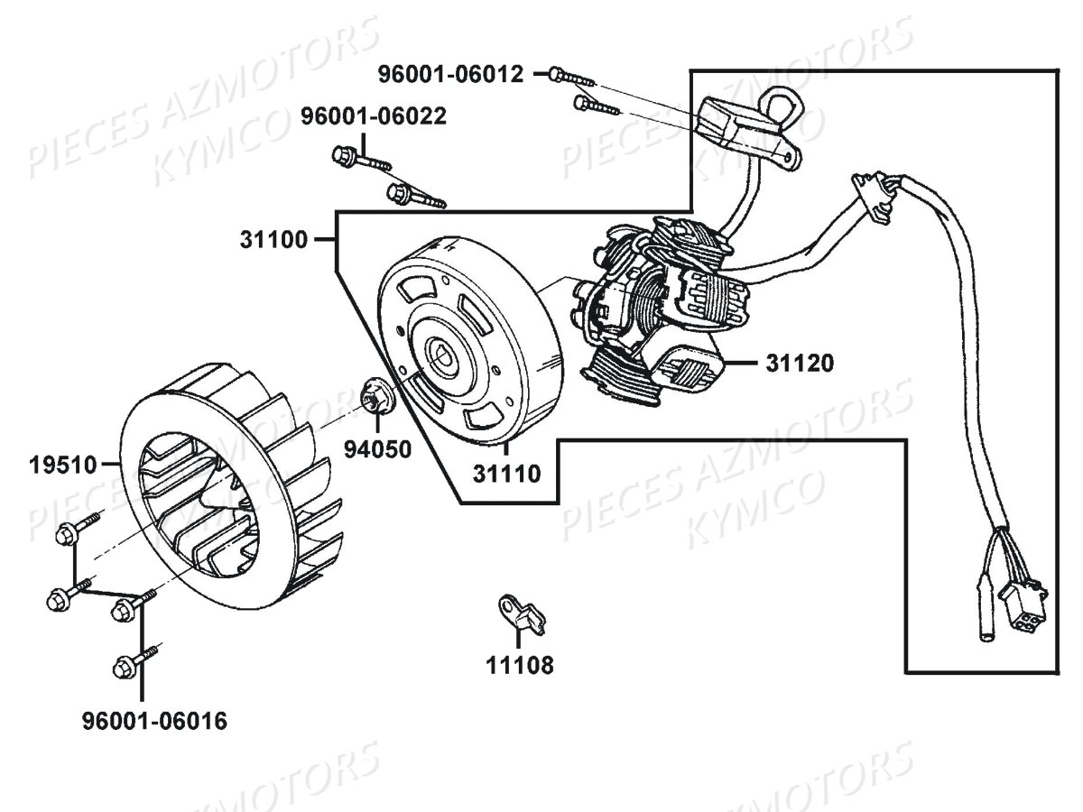 Allumage KYMCO Pieces AGILITY 50 NAKED RENOUVO 2T EURO2 (KE10BF/KE10BJ)