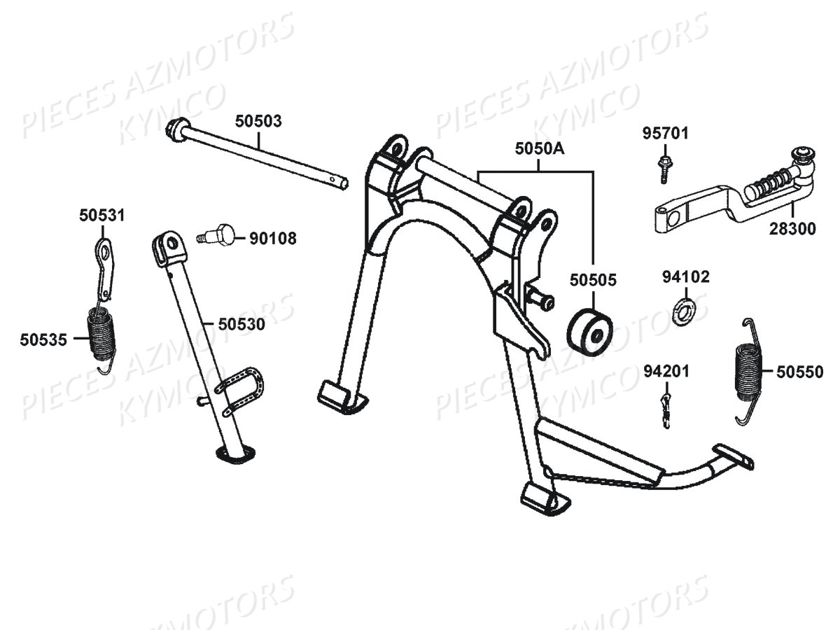 BEQUILLES KYMCO Pieces AGILITY 50 NAKED RENOUVO 2T EURO2 (KE10BF/KE10BJ)