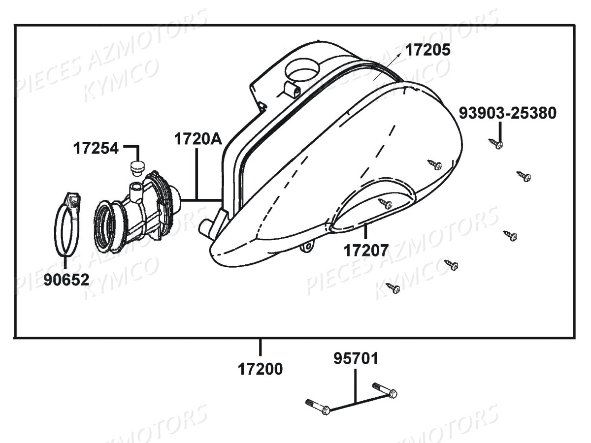 Boite A Air KYMCO Pieces AGILITY 50 NAKED RENOUVO 2T EURO2 (KE10BF/KE10BJ)