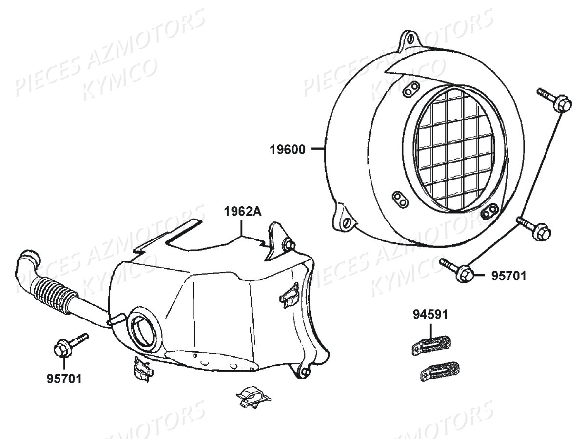 Carter De Refroidissement KYMCO Pieces AGILITY 50 NAKED RENOUVO 2T EURO2 (KE10BF/KE10BJ)