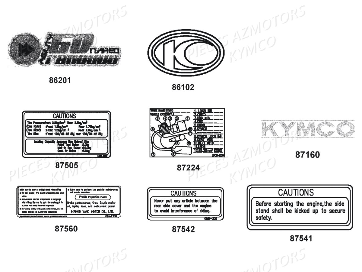 Decors Version 2 KYMCO Pieces AGILITY 50 NAKED RENOUVO 2T EURO2 (KE10BF/KE10BJ)