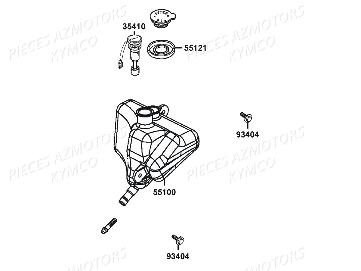 Reservoir D Huile KYMCO Pieces AGILITY 50 NAKED RENOUVO 2T EURO2 (KE10BF/KE10BJ)