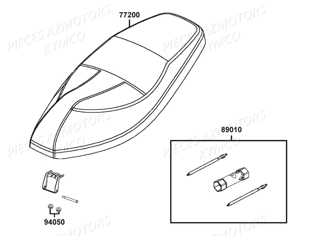 Selle KYMCO Pieces AGILITY 50 NAKED RENOUVO 2T EURO2 (KE10BF/KE10BJ)