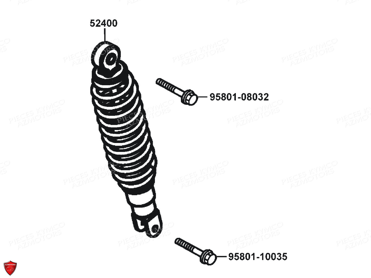 Amortisseur KYMCO Pieces AGILITY VEHIPOSTE 50 4T EURO2 (KG10DA/KG10DH)