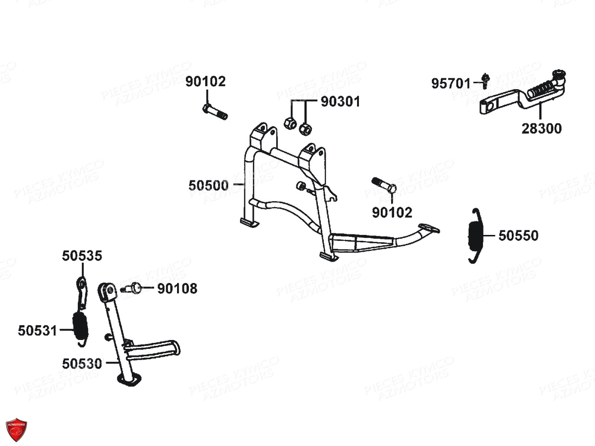 Bequilles KYMCO Pieces AGILITY VEHIPOSTE 50 4T EURO2 (KG10DA/KG10DH)