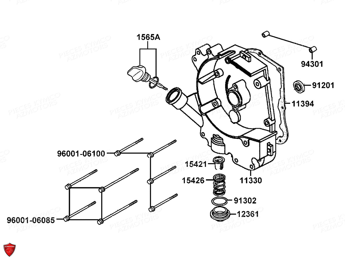 Carter Droit KYMCO Pieces AGILITY VEHIPOSTE 50 4T EURO2 (KG10DA/KG10DH)