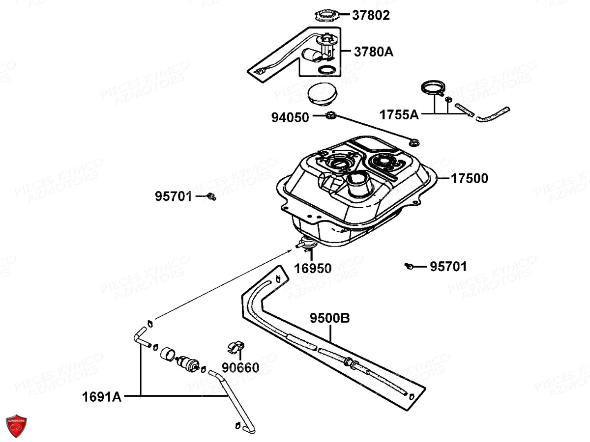 RESERVOIR A CARBURANT KYMCO AGILITY VEHIPOSTE E2