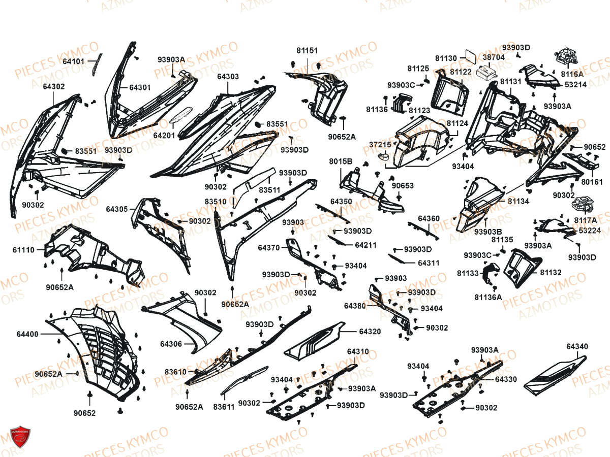 CARENAGE_AVANT KYMCO Pieces AK 550 4T EURO 4