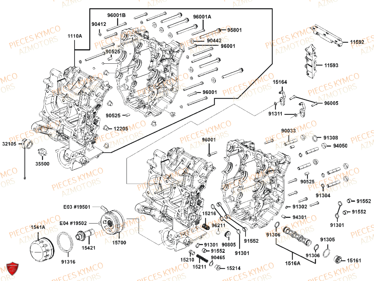 Carters Moteur KYMCO AK 550 4T EURO 4 (SAA1AA)