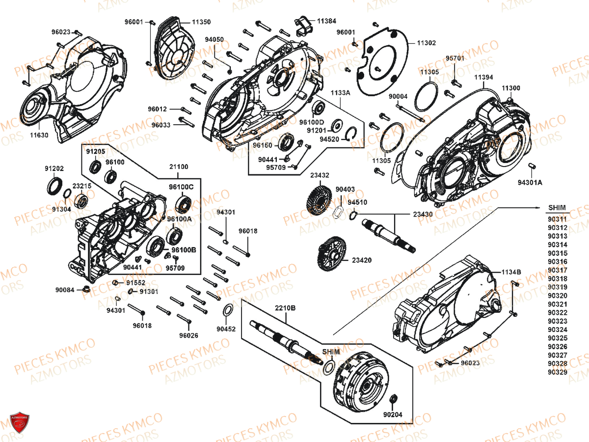 CARTER_DROIT KYMCO Pieces AK 550 4T EURO 4