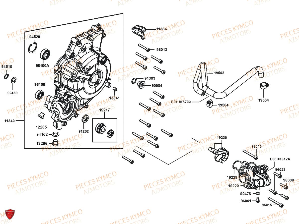 CARTER_GAUCHE KYMCO Pieces AK 550 4T EURO 4