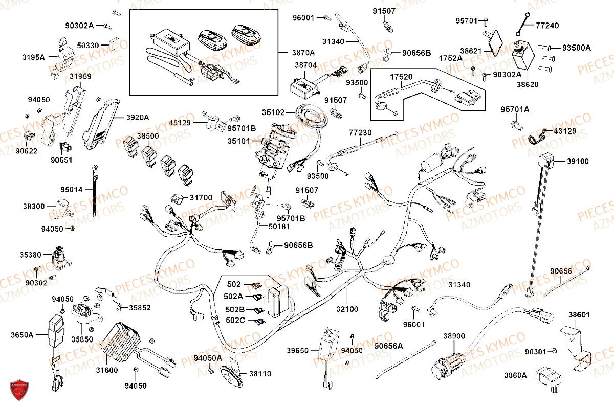 EQUIPEMENT_ELECTRIQUE KYMCO Pieces AK 550 4T EURO 4