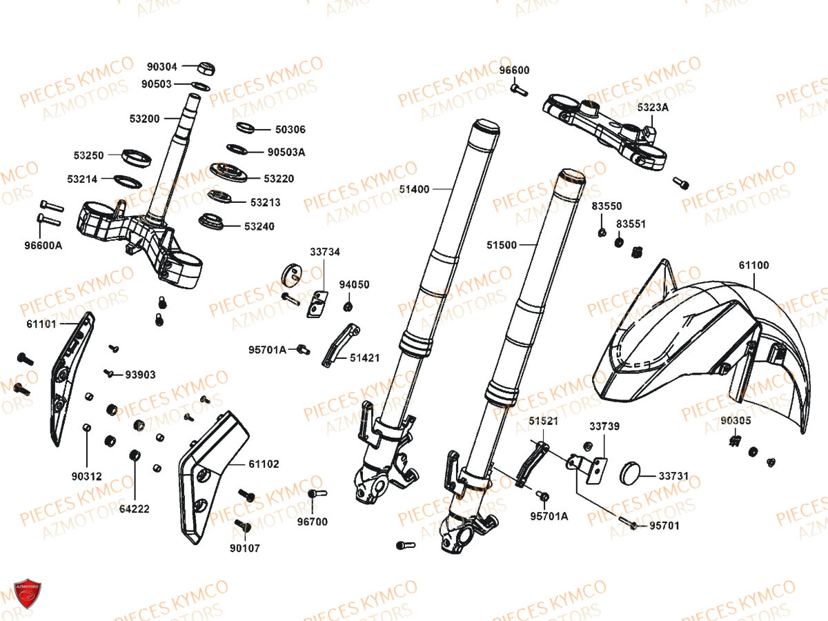 FOURCHE KYMCO Pieces AK 550 4T EURO 4