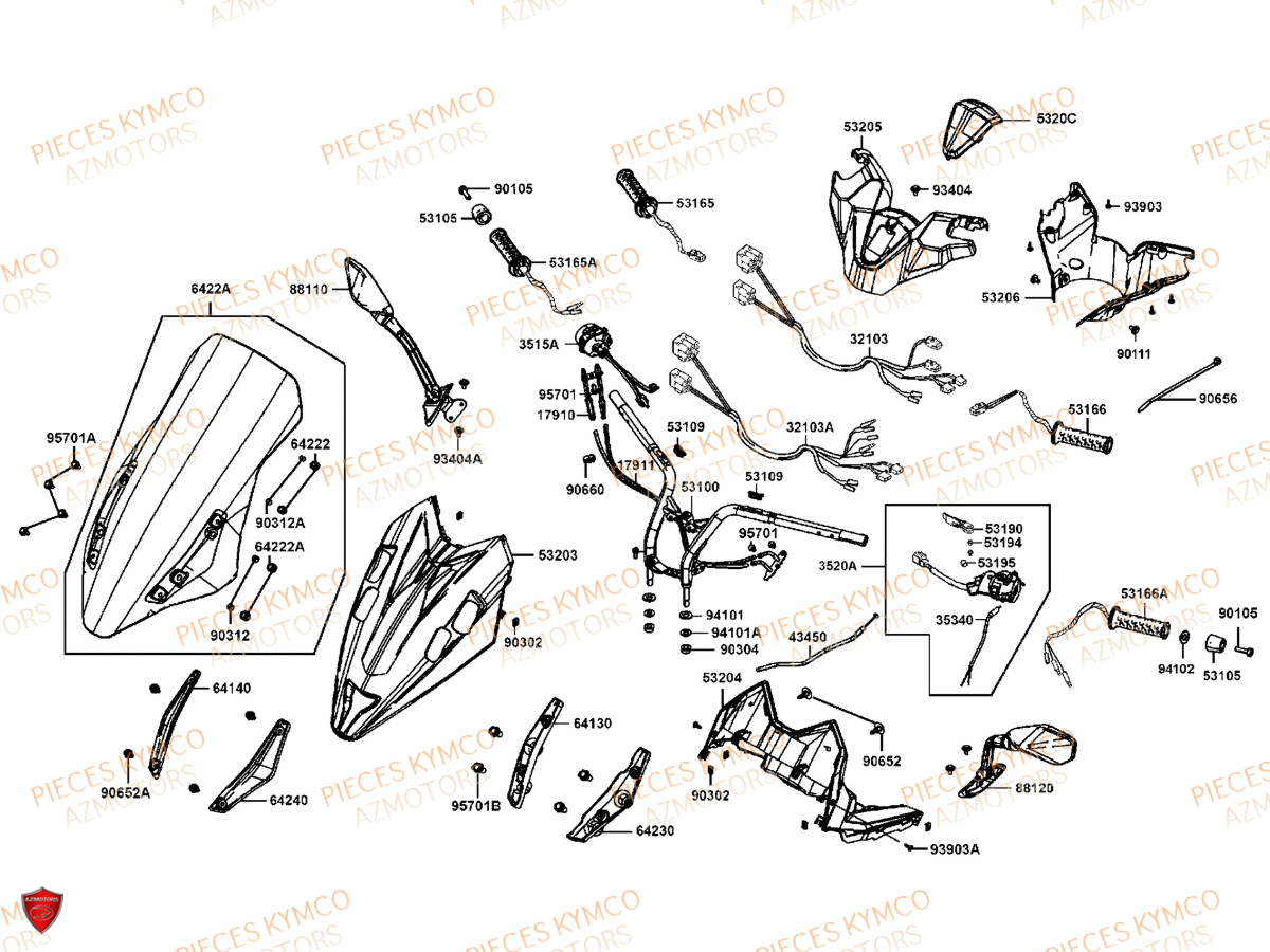 GUIDON KYMCO Pieces AK 550 4T EURO 4