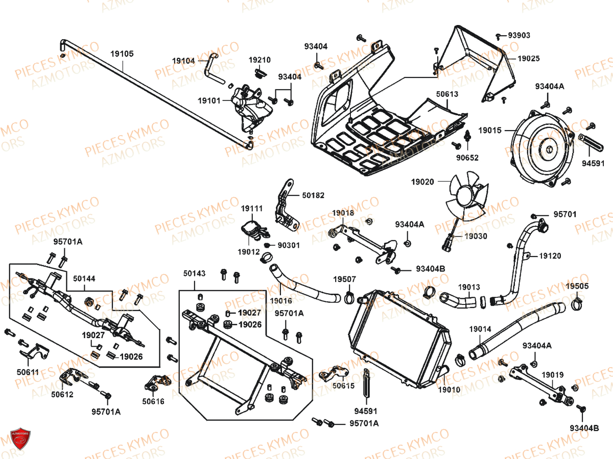 Refroidissement KYMCO AK 550 4T EURO 4 (SAA1AA)