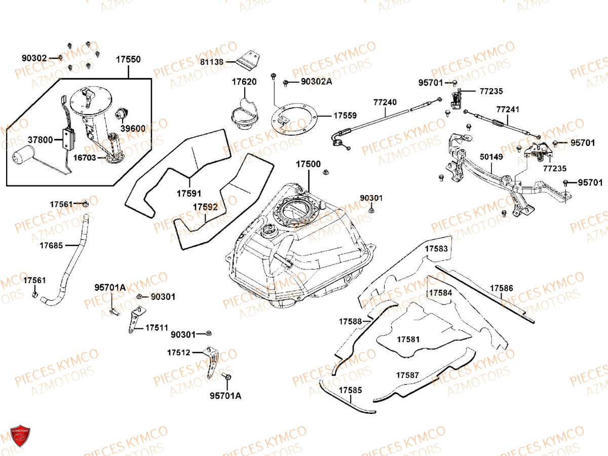 Reservoir KYMCO AK 550 4T EURO 4 (SAA1AA)