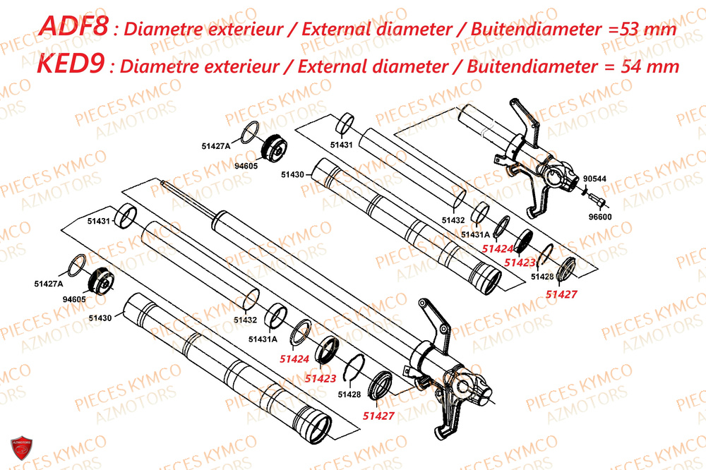 Baton De Fourche KYMCO AK 550 4T PREMIUM EURO5 (SBA1BA)