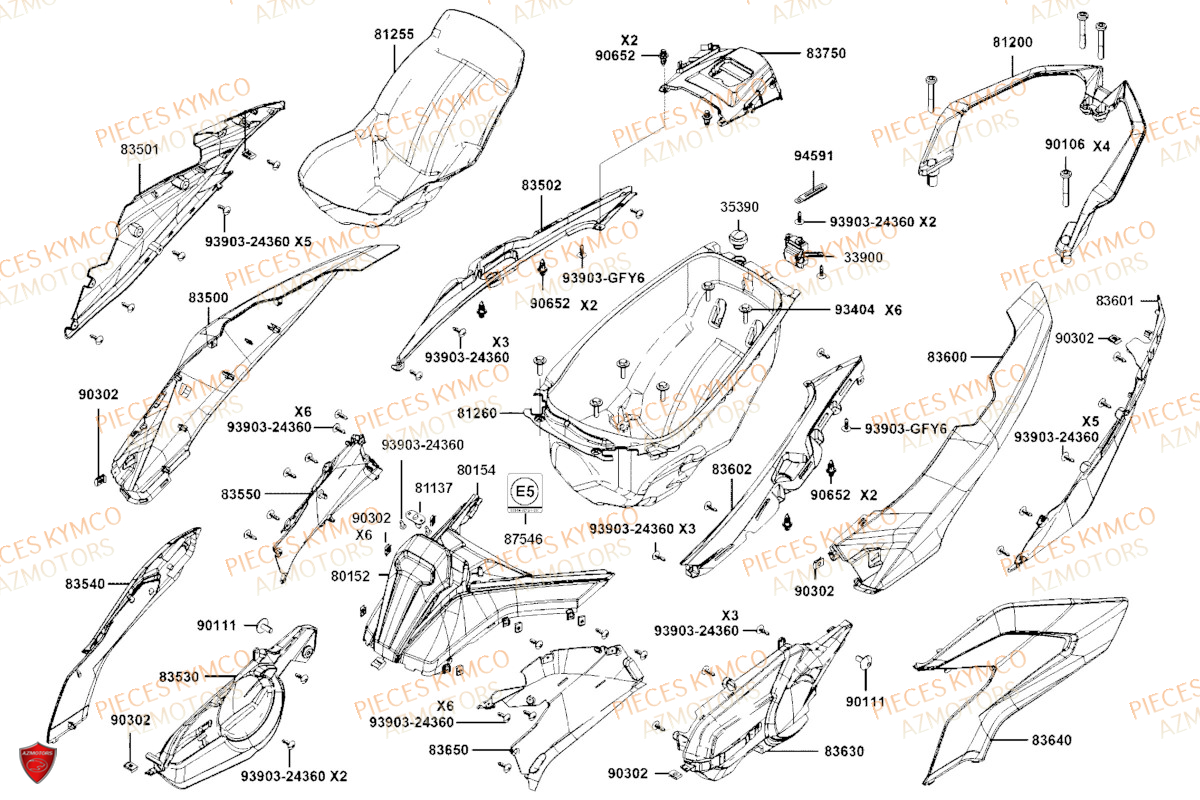 CARENAGE_ARRIERE KYMCO Pièces scooter AK 550 4T PREMIUM EURO5 (SBA1BA)