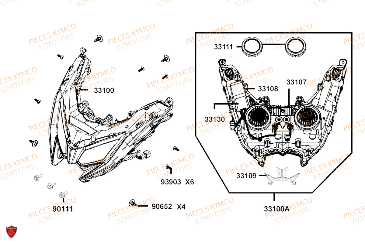 PHARES pour AK 550 EURO5 PREMIUM