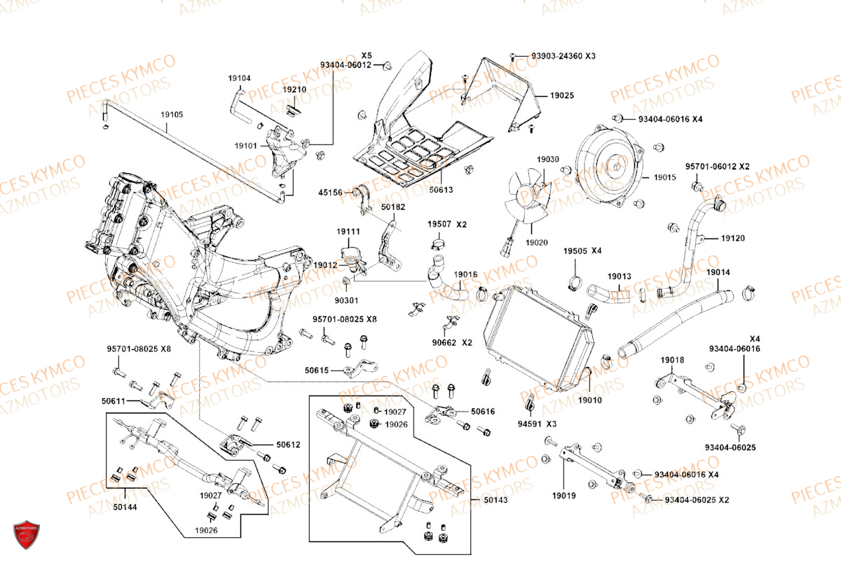 Refroidissement KYMCO AK 550 4T PREMIUM EURO5 (SBA1BA)