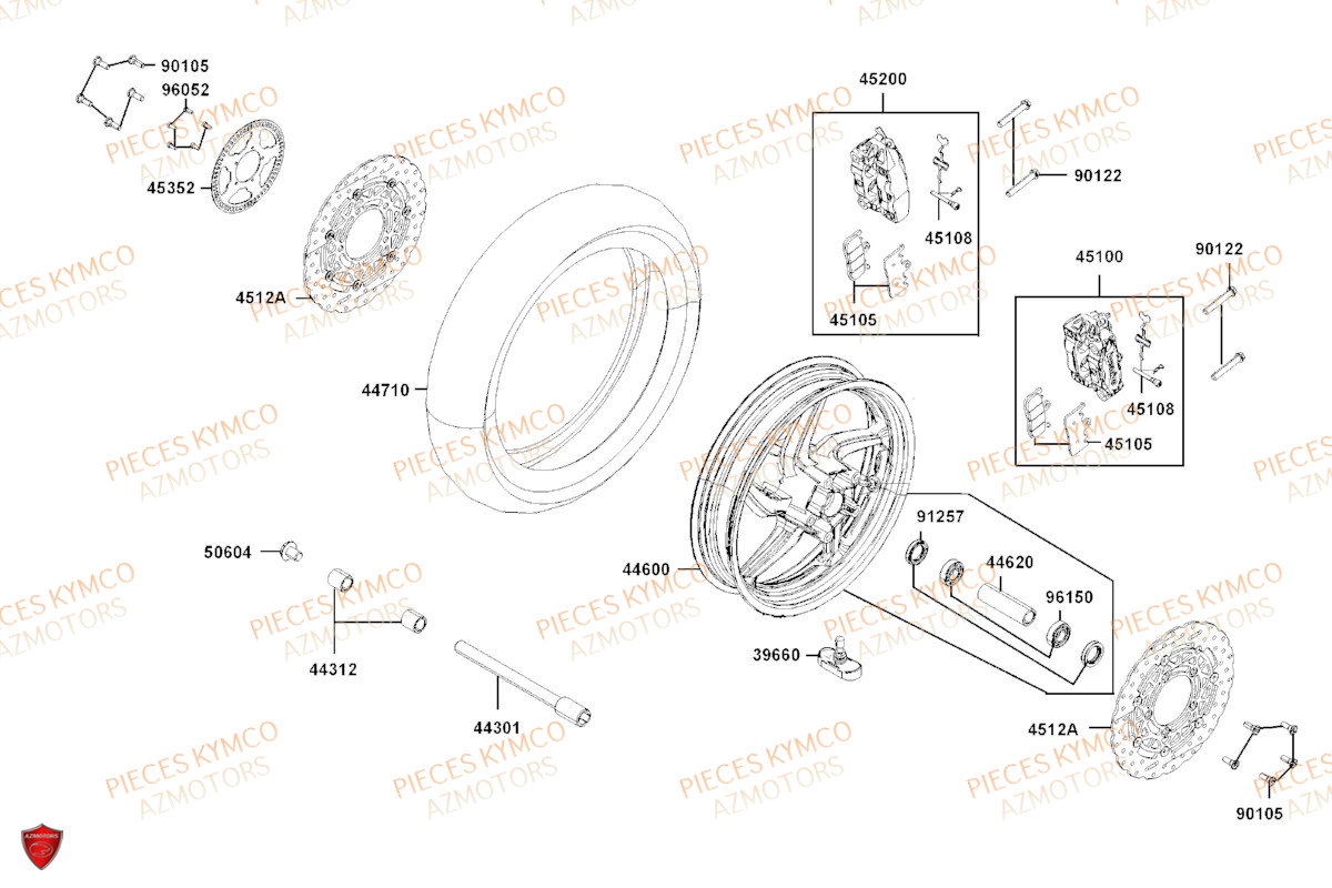 ROUE AVANT pour AK 550 EURO5 PREMIUM