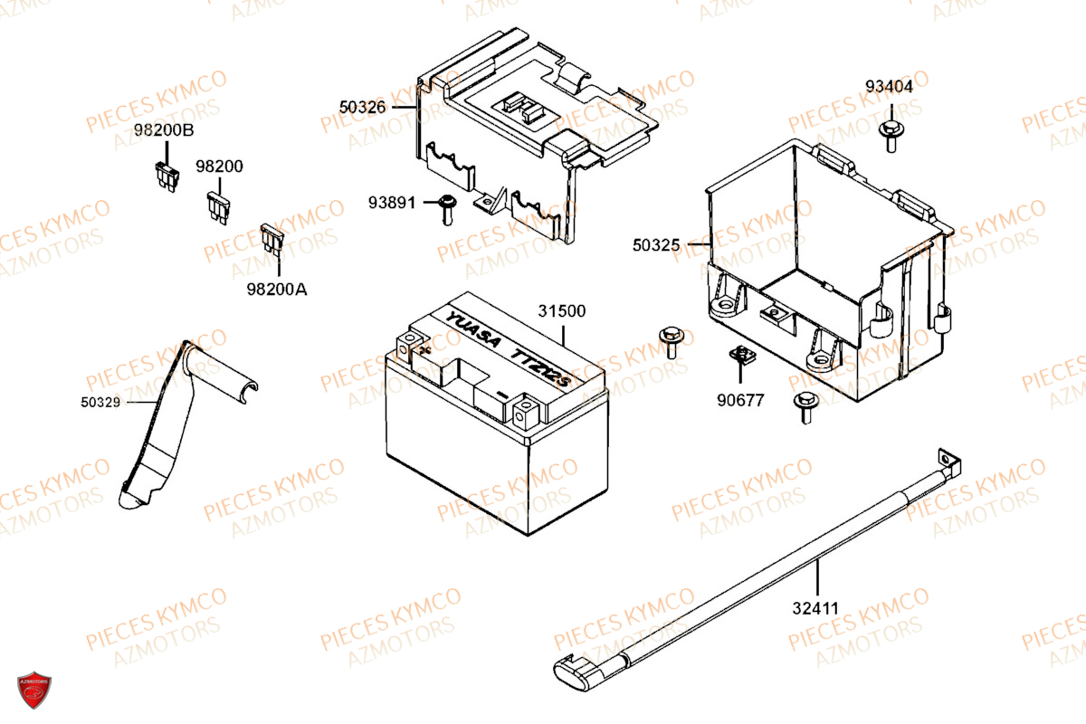 Batterie KYMCO AK 550 4T EURO_5 (SBA1AA)