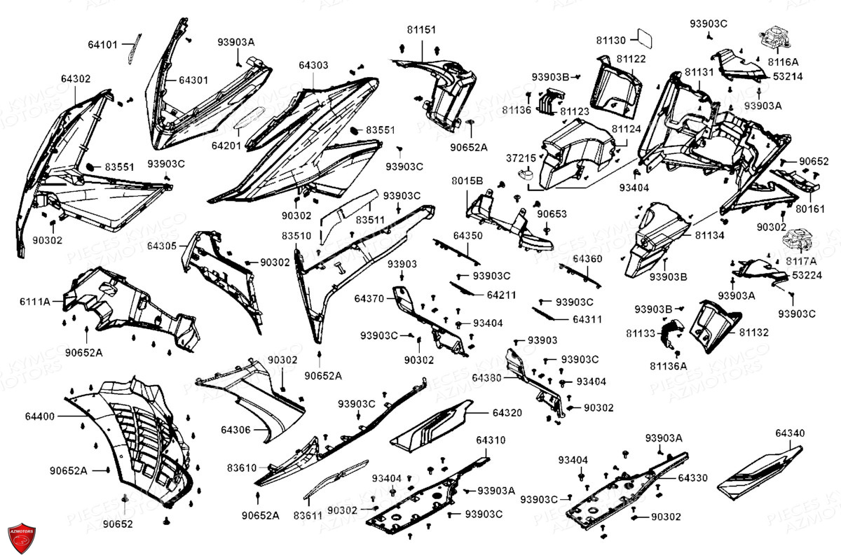 CARENAGES AVANT AZMOTORS AK 550 EURO 5