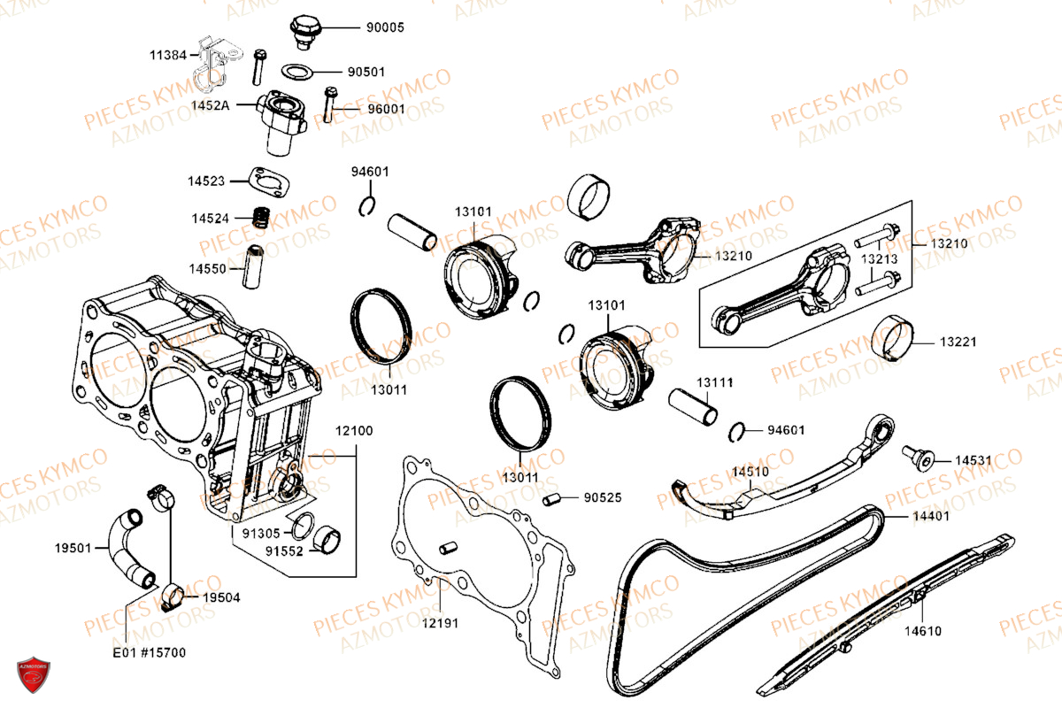 Cylindre KYMCO AK 550 4T EURO_5 (SBA1AA)