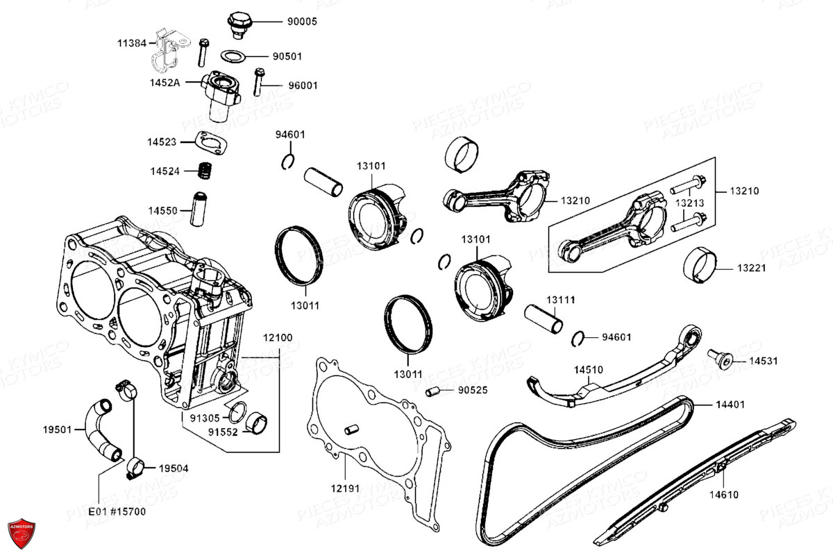 CYLINDRE PISTON AZMOTORS AK 550 EURO 5