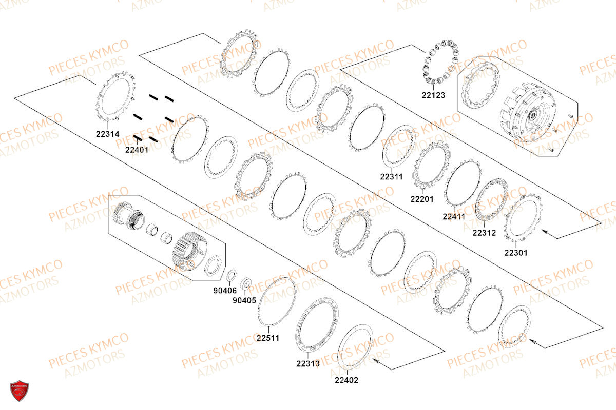 Embrayage KYMCO AK 550 4T EURO_5 (SBA1AA)