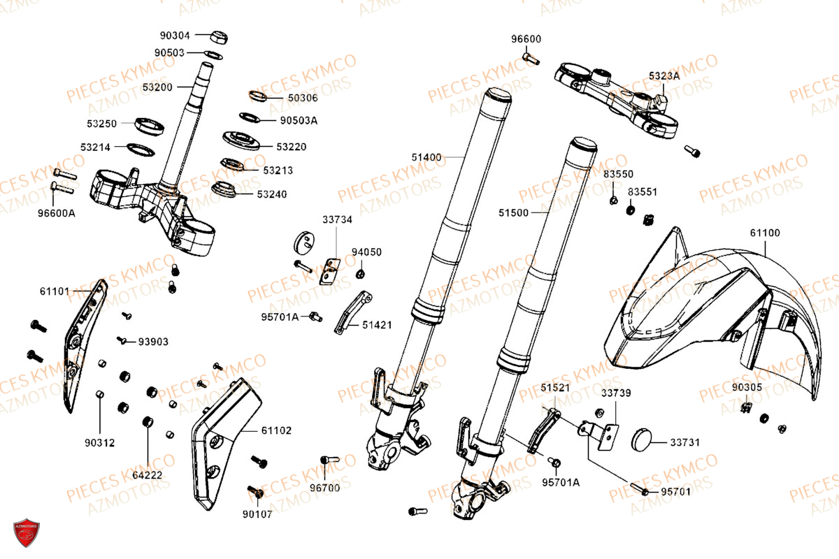 Fourche KYMCO AK 550 4T EURO_5 (SBA1AA)